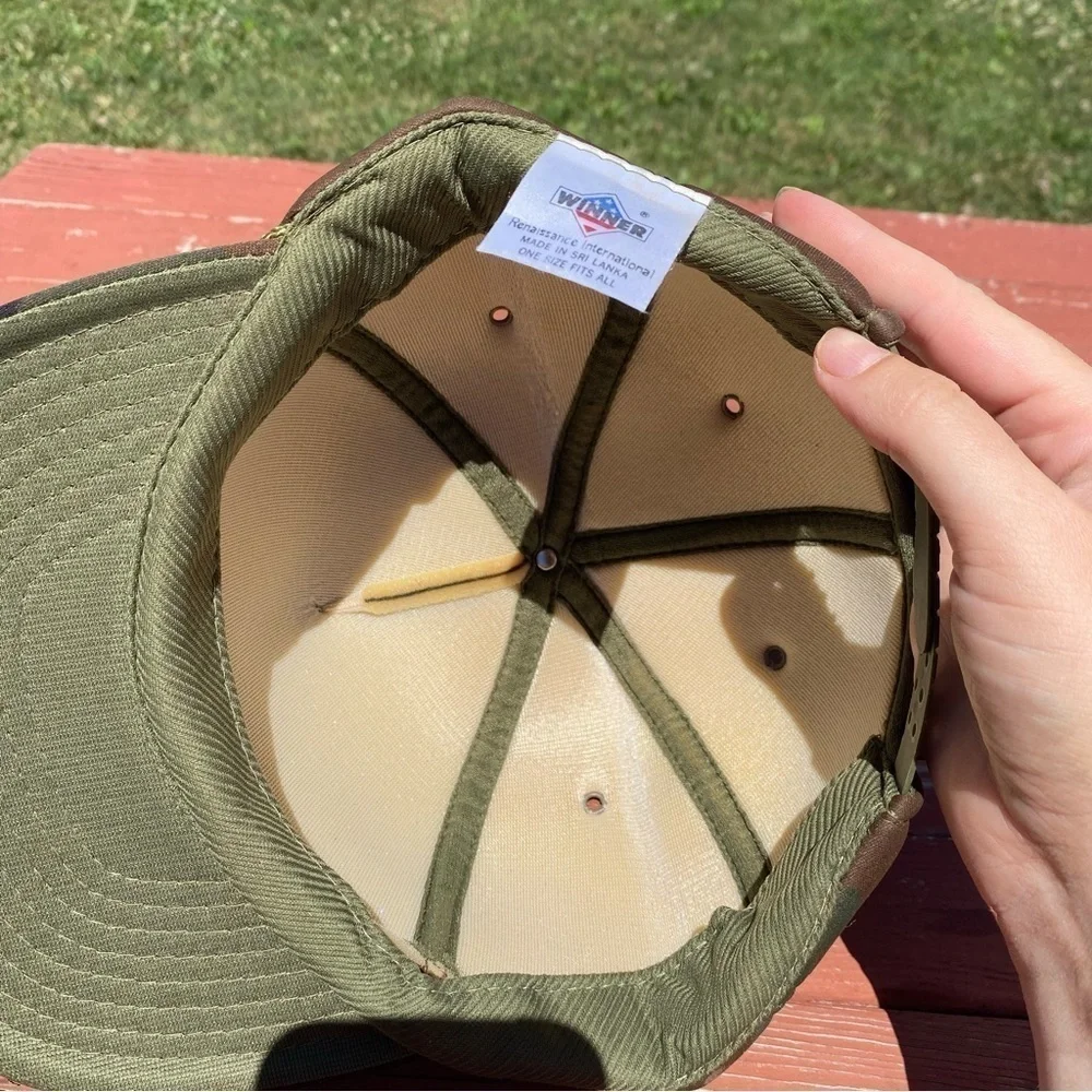 Vintage Grube’s Paving Camouflage Snap Back Trucker Hat Rope Lapel 90s Green